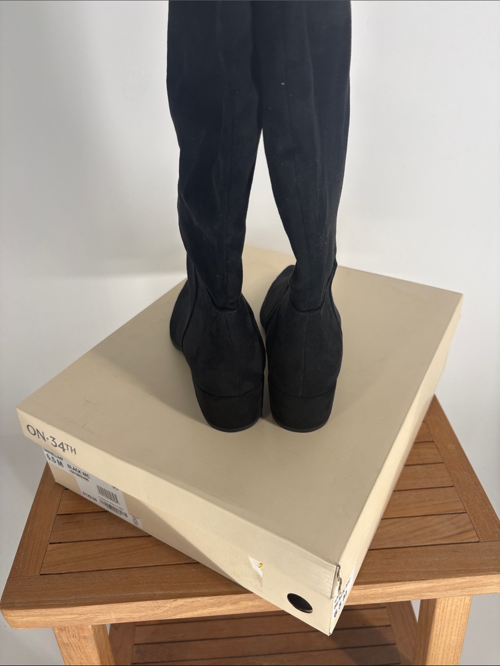 New On 34th GABRIELLAAF Women’s Black Suede Knee-High Boots SIZE 6.5M - Picture 4 of 7